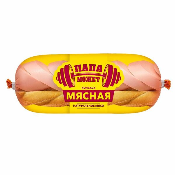 Колбаса вареная Мясная Папа может, вес ~0.3 кг