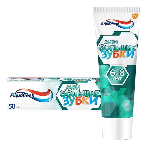 Зубная паста детские Aquafresh Мои большие зубки 6-8 лет 50 мл