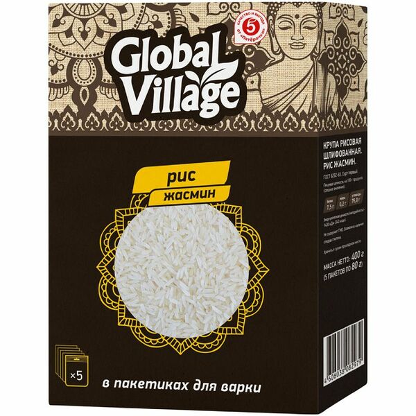 Рис Global Village Жасмин сорт первый 5х80 г