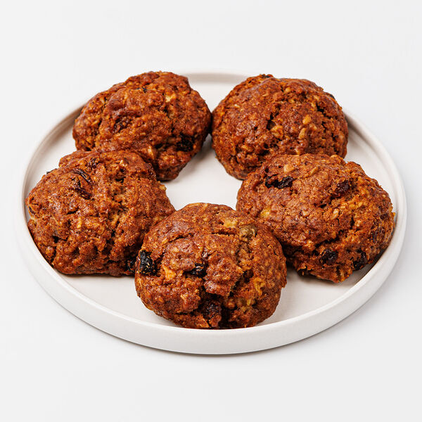 Печенье овсяное с яблоком, изюмом, грецким орехом