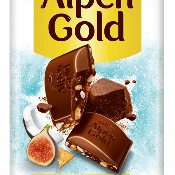 Шоколад молочный Alpen Gold кокос, инжир и крекер