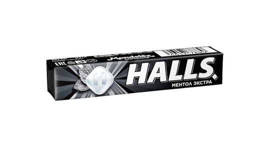 Карамель леденцовая Halls Ментол Экстра со вкусом ментола и эвкалипта, 24.5 г