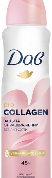 Антиперспирант-аэрозоль Dove защита от раздражений без липкости с Pro-collagen комплекс 150мл
