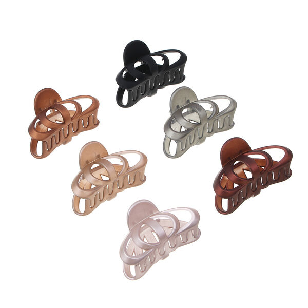 Краб для волос Юниlook 6 цветов acs-49, в ассортименте, 1 шт.