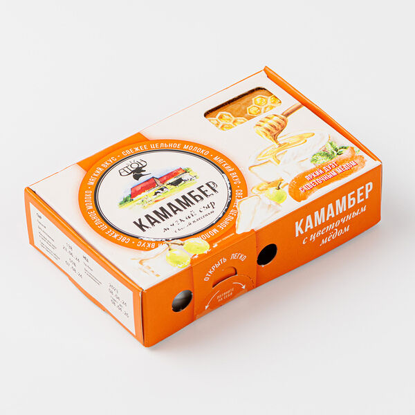 Сыр мягкий Атон Камамбер с белой плесенью и медом 100 г