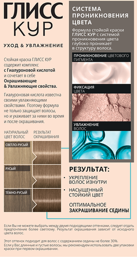 

Краска для волос Gliss Kur 8-16 Натуральный пепельно-русый 143 мл