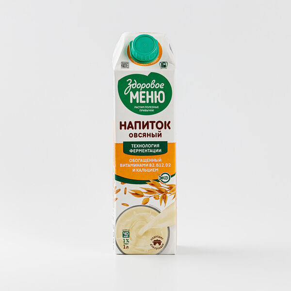 Напиток растительный Здоровое меню Молоко овсяное 1л