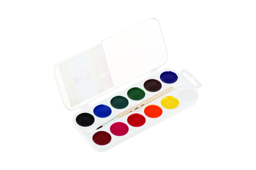 

Акварель Гамма Юный Художник медовых полусухих без кисточки 12 цветов