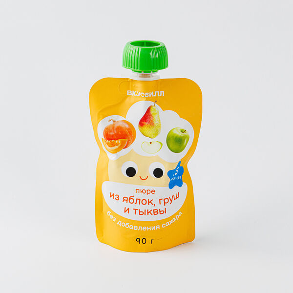 Пюре из яблок, груш и тыквы, 90 г