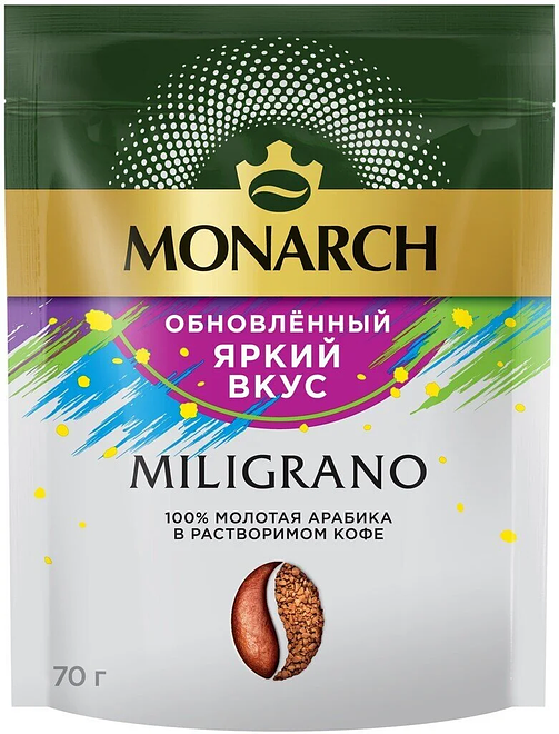 

Кофе растворимый с добавлением молотого Jacobs Monarch Millicano 75 г