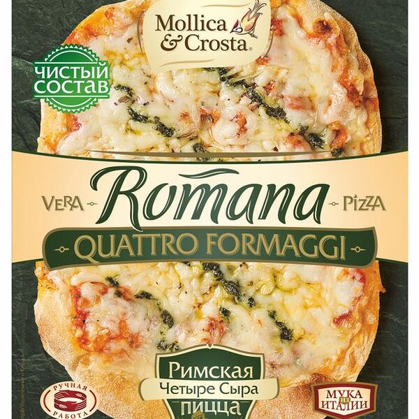 Пицца Mollica&Crosta Римская 4 сыра замороженная