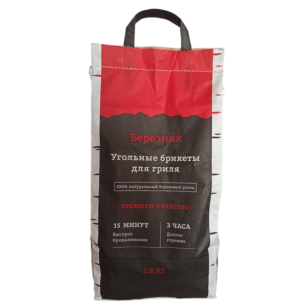 Угольные брикеты Березняк для гриля 1.8 кг