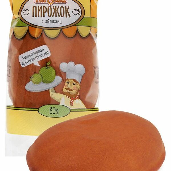 Пирожок Хлебозавод №28 с яблоком, 80 г