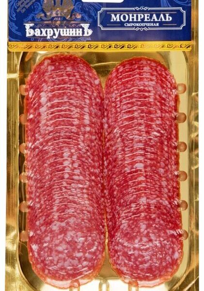 Колбаса сырокопчёная салями Монреаль БахрушинЪ полусухая, нарезка