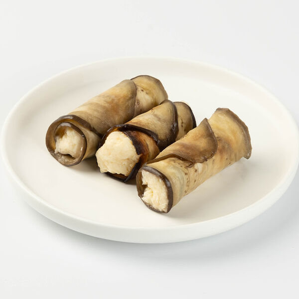 Рулетики из баклажанов с сырной начинкой