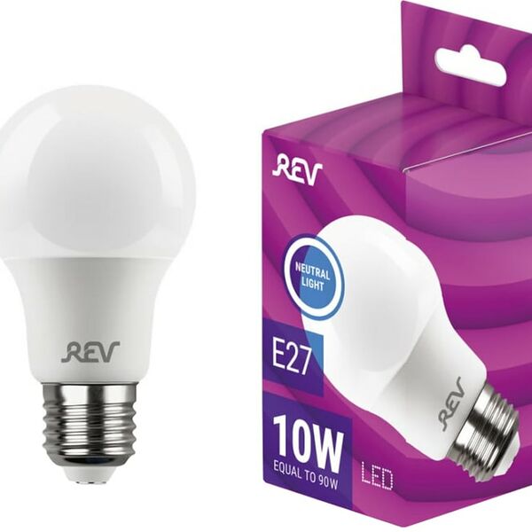 Лампочка светодиодная REV груша A60 10Вт E27 4000K 800Лм