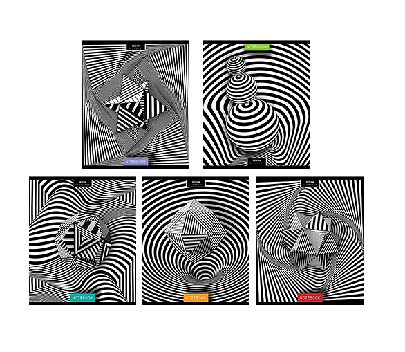 Тетрадь А5 клетка ПЗБМ Иллюзия обмана в ассортименте, 48 листов