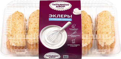 

Пирожное Татьянин двор Эклеры со взбитыми сливками 225 г