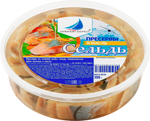 

Сельдь Дивный берег филе-кусочки в масле 380 г