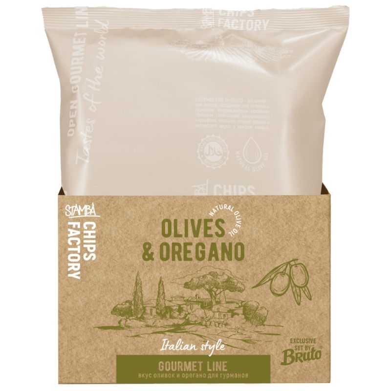

Чипсы Bruto Gourmet Line Оливки, орегано 80 г