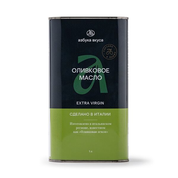 Масло оливковое нерафинированное первого холодного отжима, «Азбука вкуса», 1 л, Италия