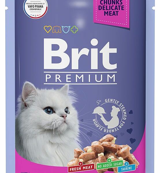 Корм Brit Premium для стерилизованных кошек, индейка с сыром в желе 85 г