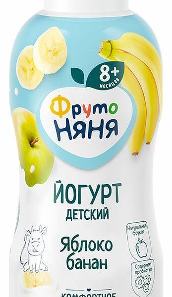 Йогурт Фрутоняня с яблоком и бананом питьевой обогащенный пребиотиком 2.5%