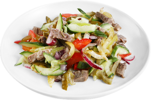 

Салат Лента Fresh Провансаль с томленой говядиной и маринованными огурчиками, вес