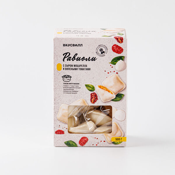 Равиоли с сыром моцарелла и вялеными томатами(Продукт замороженный), 500г