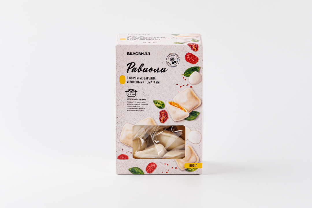 

Равиоли ВкусВилл с сыром моцарелла и вялеными томатами 500 г