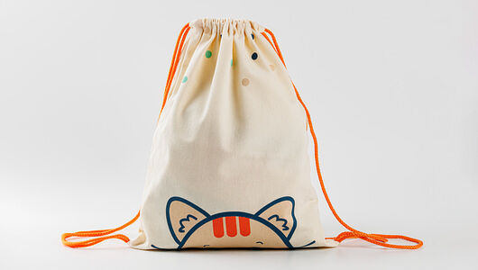 Сумка большая Ушки котика оранжевый шнур