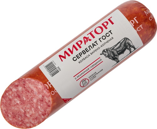 

Сервелат Мираторг варёно-копчёный ГОСТ 300 г