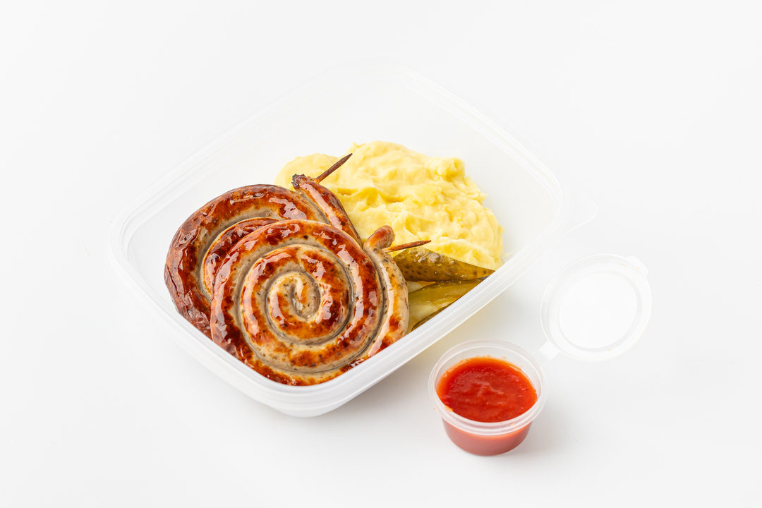 

Колбаска Баварская 2 шт. Вкусвилл на шпажке с картофельным пюре, 435 г