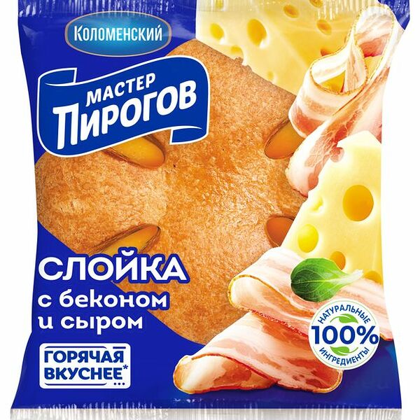 Слойка Мастер Пирогов с беконом и сыром, 70г