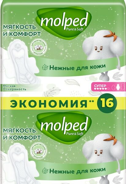 Прокладки Molped Pure&Soft Long 16шт