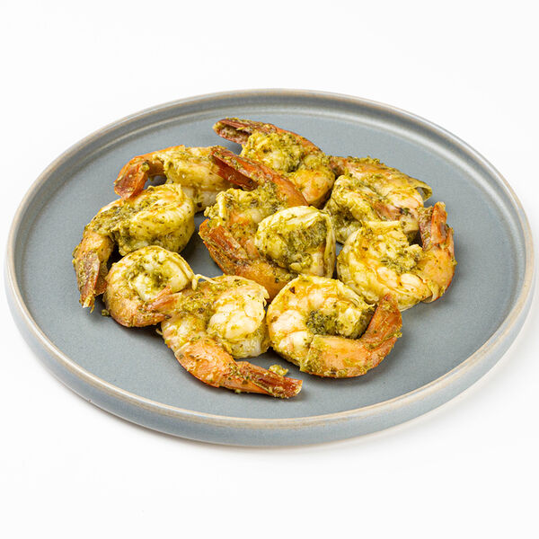 Креветки в зеленом соусе с лимонным соком