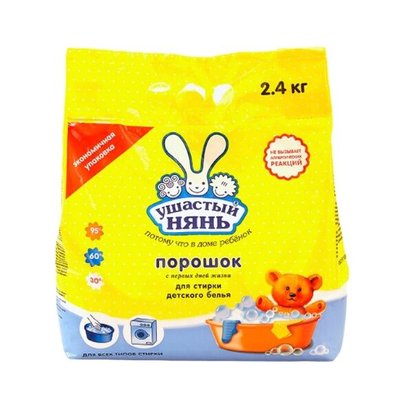 Стиральный порошок для детского белья Ушастый нянь универсальный 2,4кг