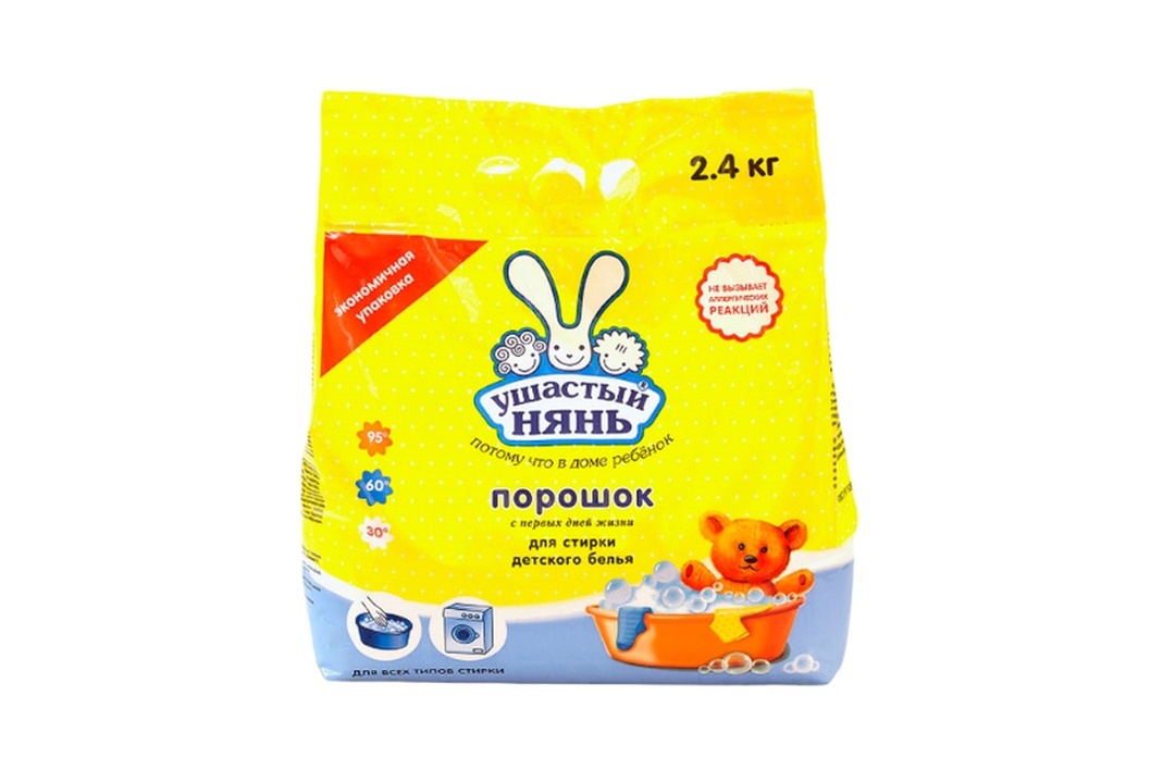 

Стиральный порошок Ушастый нянь для детского белья универсальный, 2.4 кг