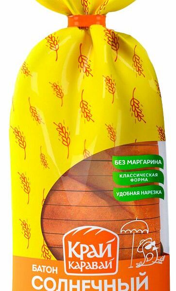 Батон Край Каравай Солнечный в нарезке 350 г