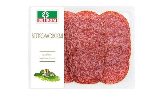 Колбаса сырокопченая Велком Велкомовская полусухая нарезка 90г