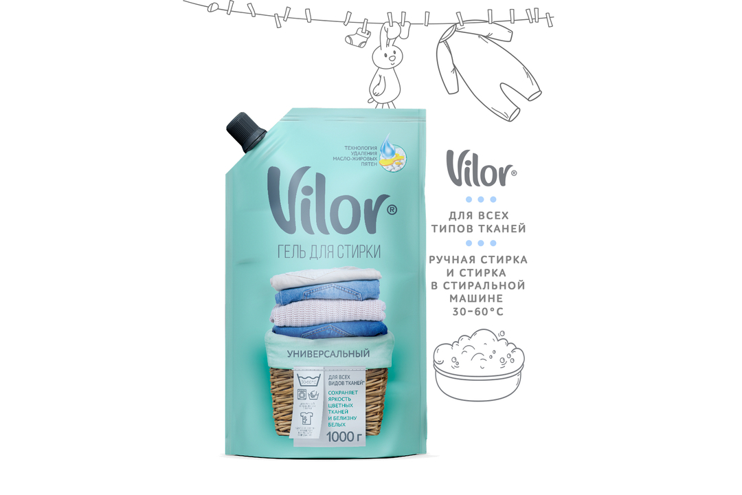 

Гель для стирки Vilor Универсальный голубой 1 кг