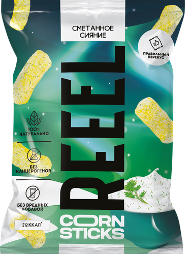 

Палочки Reeel кукурузные соленые со вкусом Сметана и зелень 45 г
