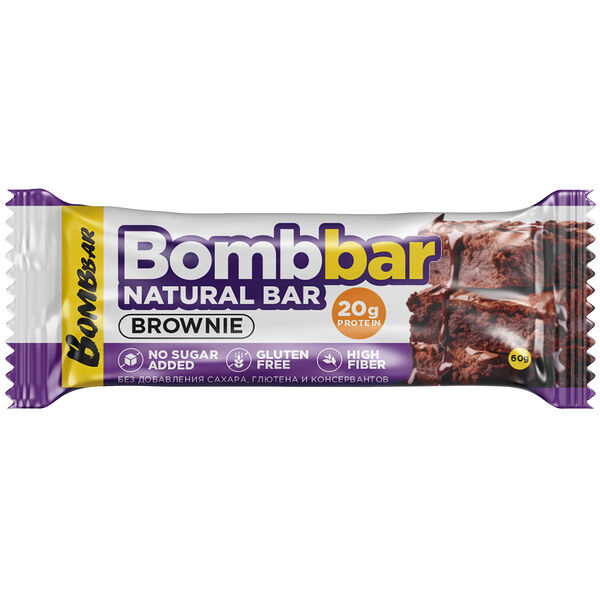 Протеиновый батончик BombBar Natural Bar Брауни 60 г