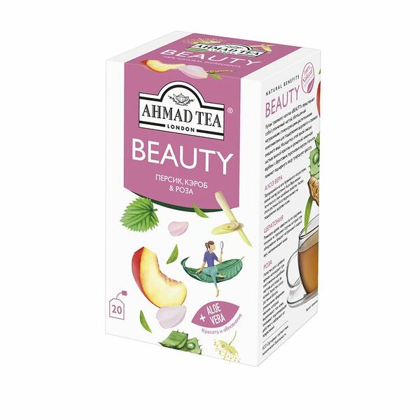 Чай Ahmad tea Beauty Персик кэроб роза пакетированный 20х1,5 г