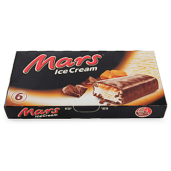 

Мороженое Mars молочное с карамелью в шоколадной глазури, батончик (6 шт)