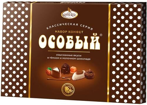 Набор конфет Особый в темном и молочном шоколаде ассорти 183г