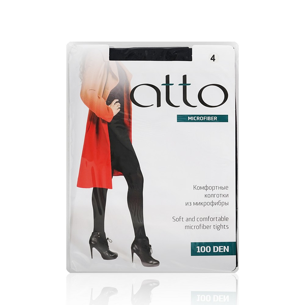 Женские колготки Atto Velour из микрофибры 100den черные 4 размер