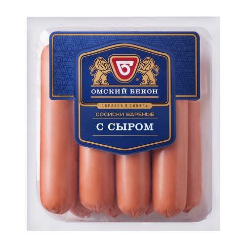 Сосиски Омский Бекон С сыром 380 г