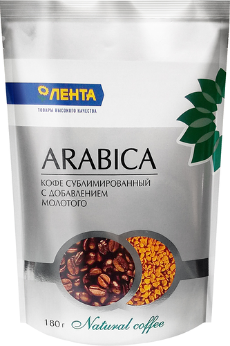 Кофе растворимый Лента Arabica сублимированный с добавлением молотого 