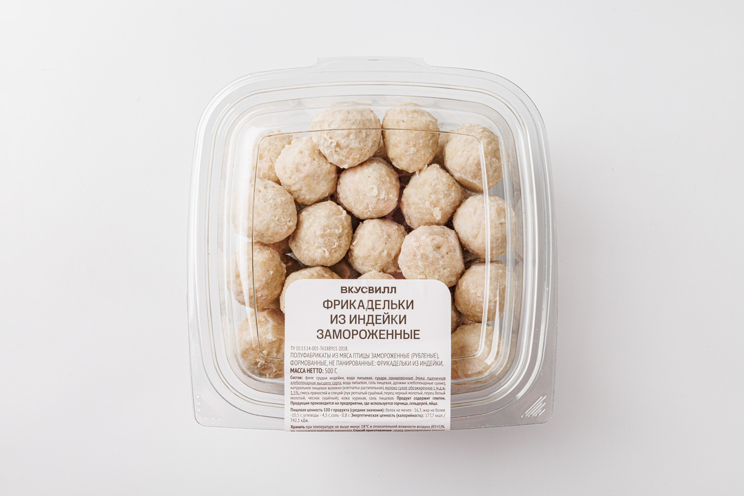 

Фрикадельки из индейки замороженные ВкусВилл 500 г